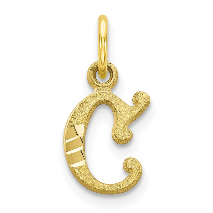 Million Charms 10K Yellow Gold Themed Alphabet Letter Initial C Charm