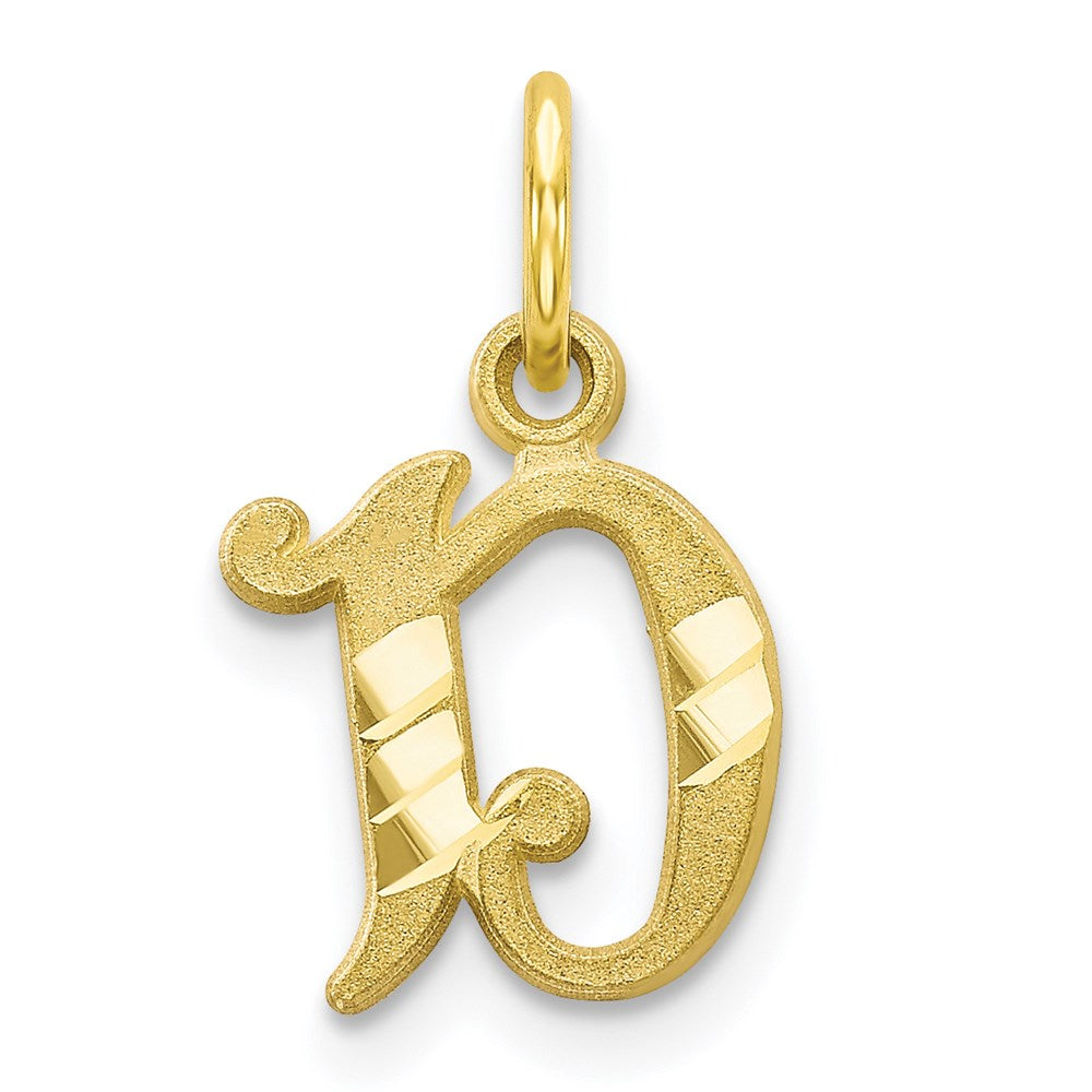 Million Charms 10K Yellow Gold Themed Alphabet Letter Initial D Charm