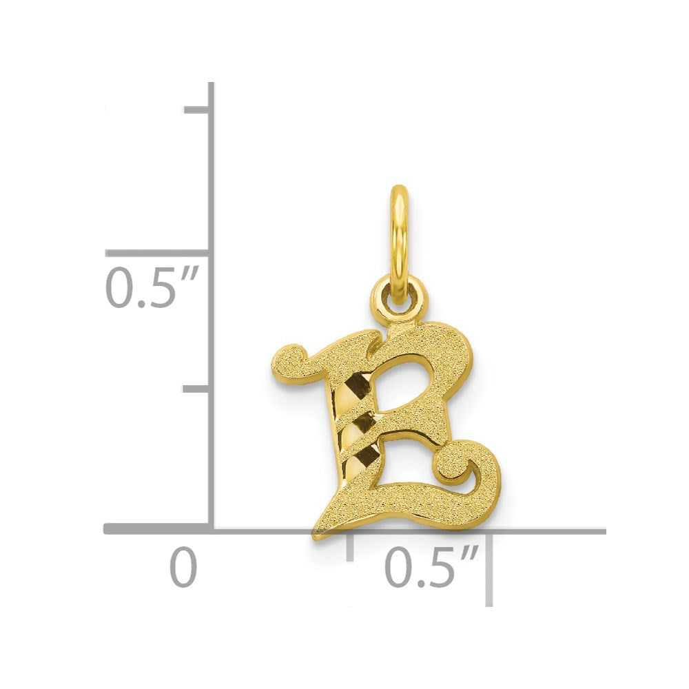 Million Charms 10K Yellow Gold Themed Alphabet Letter Initial E Charm
