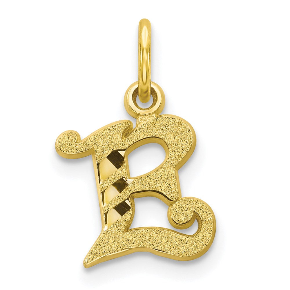 Million Charms 10K Yellow Gold Themed Alphabet Letter Initial E Charm