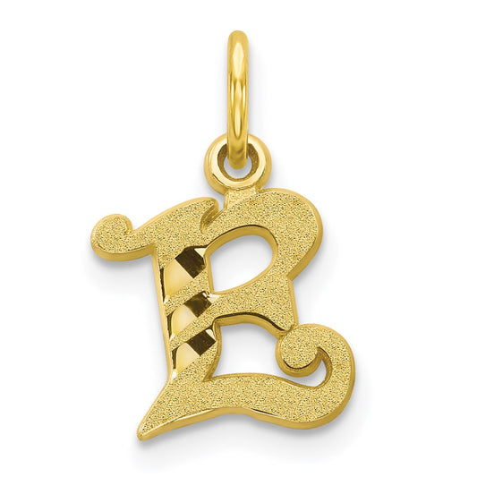 Million Charms 10K Yellow Gold Themed Alphabet Letter Initial E Charm