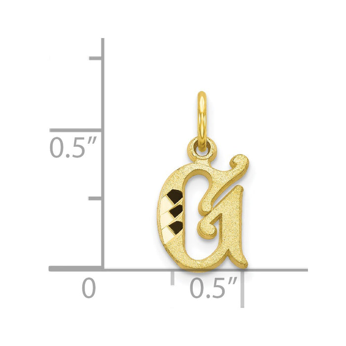 Million Charms 10K Yellow Gold Themed Alphabet Letter Initial G Charm