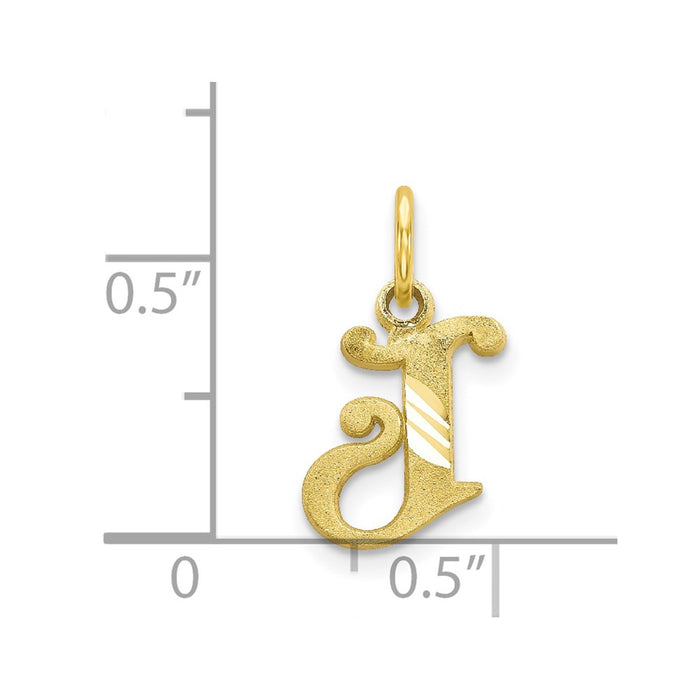 Million Charms 10K Yellow Gold Themed Alphabet Letter Initial J Charm