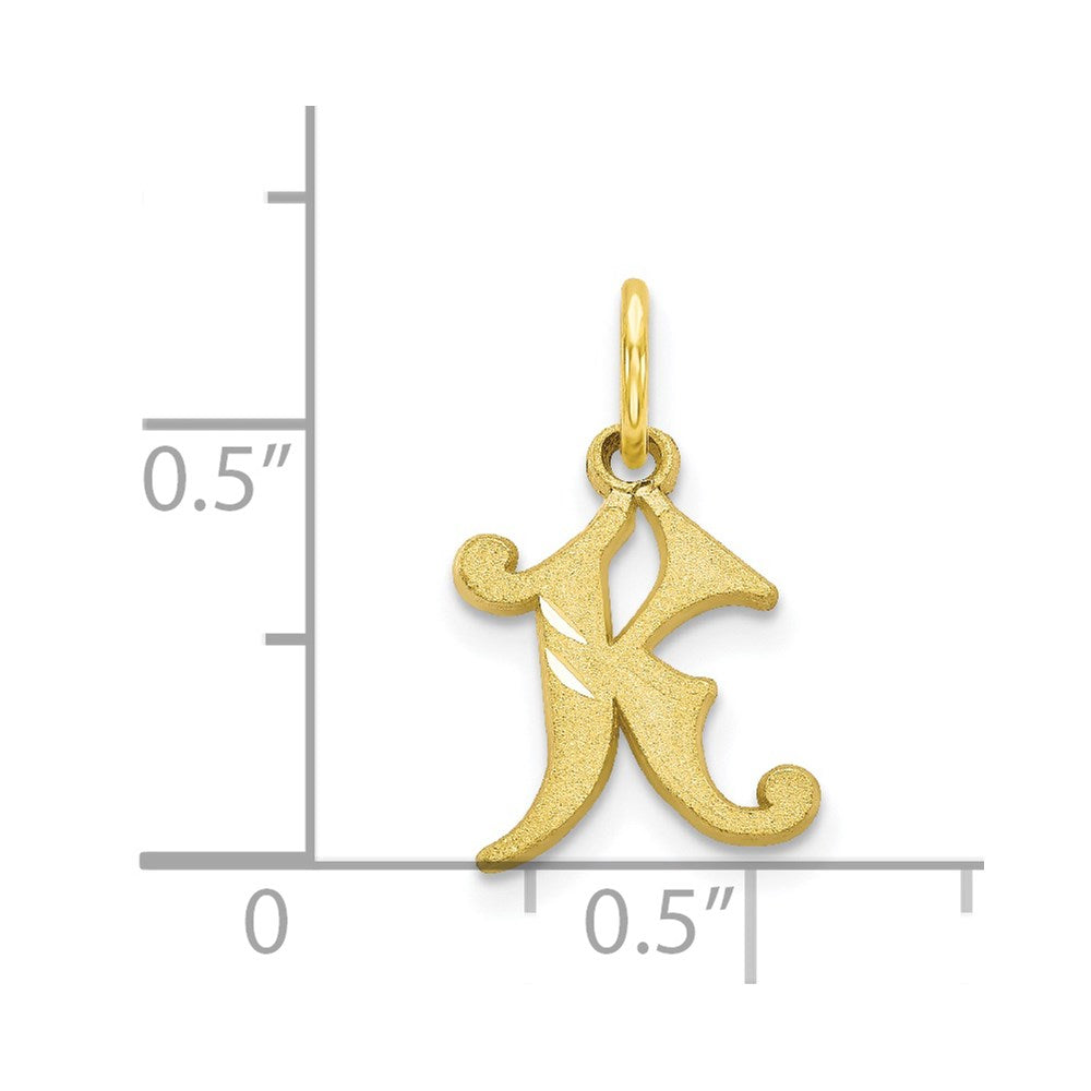 Million Charms 10K Yellow Gold Themed Alphabet Letter Initial K Charm