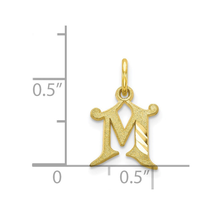 Million Charms 10K Yellow Gold Themed Alphabet Letter Initial M Charm