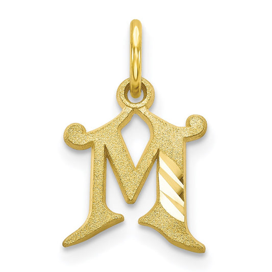 Million Charms 10K Yellow Gold Themed Alphabet Letter Initial M Charm