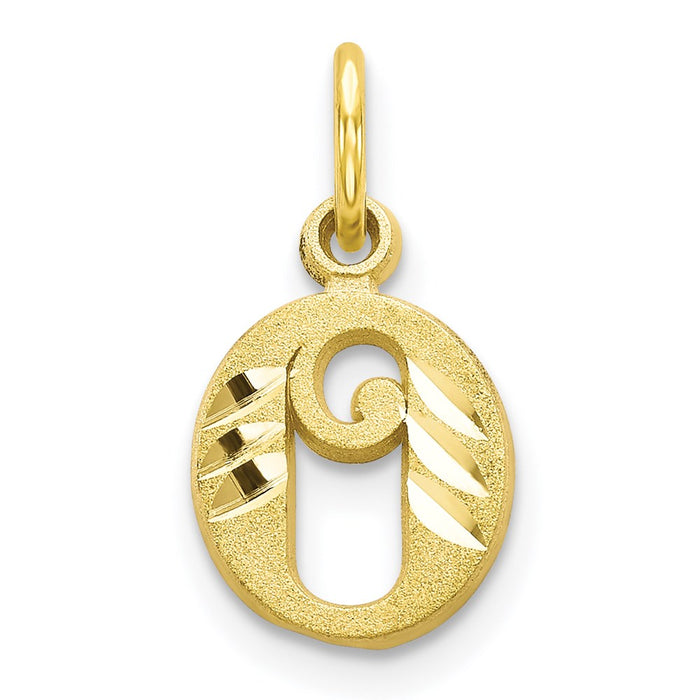 Million Charms 10K Yellow Gold Themed Alphabet Letter Initial O Charm