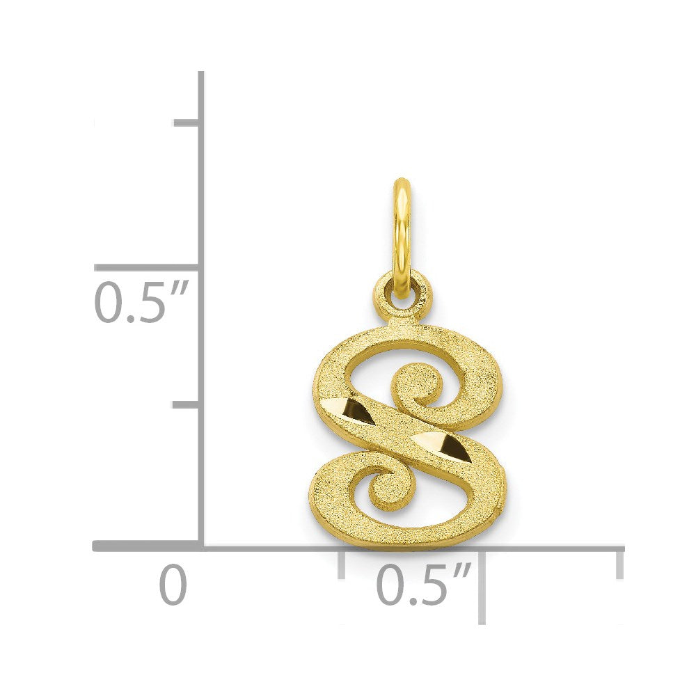 Million Charms 10K Yellow Gold Themed Alphabet Letter Initial S Charm