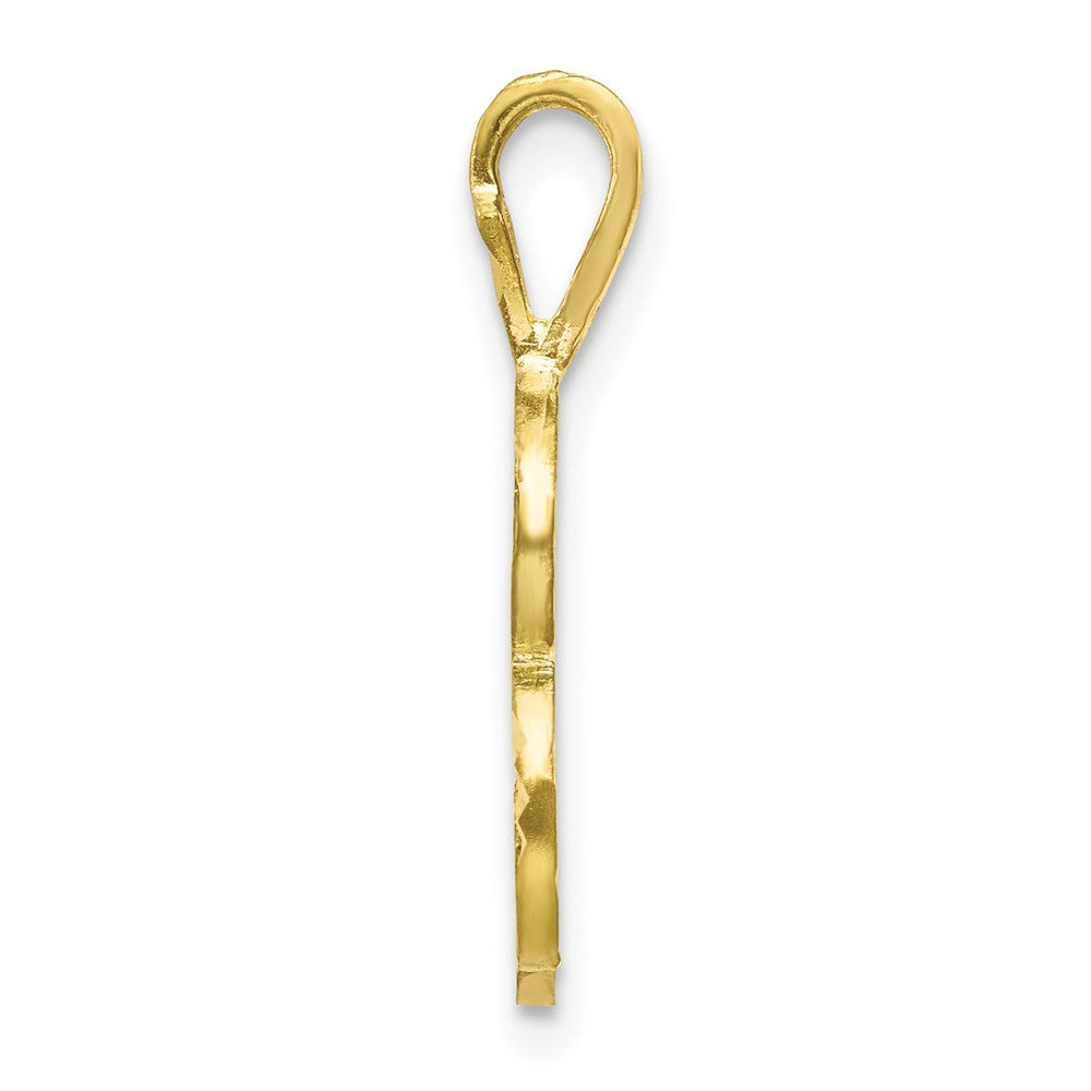 Million Charms 10K Yellow Gold Themed Diamond-Cut Grooved Alphabet Letter Initial B Charm