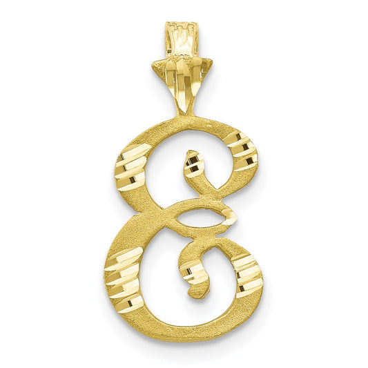 Million Charms 10K Yellow Gold Themed Alphabet Letter Initial E Charm