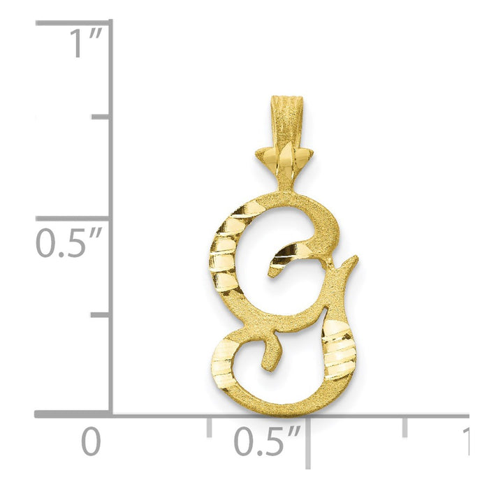 Million Charms 10K Yellow Gold Themed Alphabet Letter Initial G Charm