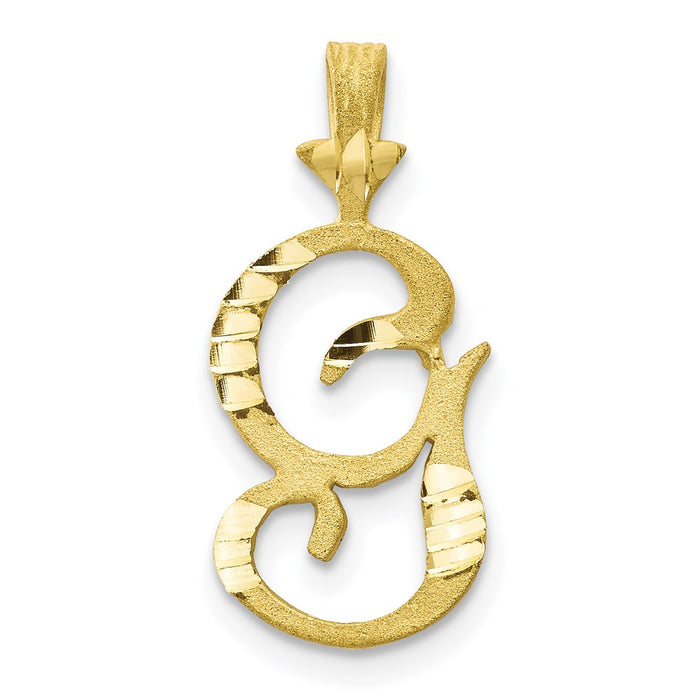 Million Charms 10K Yellow Gold Themed Alphabet Letter Initial G Charm