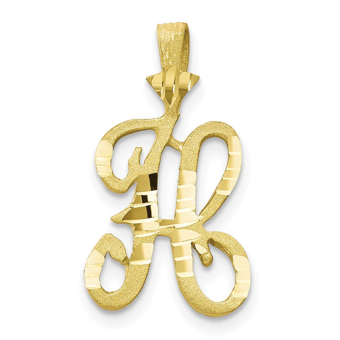 Million Charms 10K Yellow Gold Themed Alphabet Letter Initial H Charm