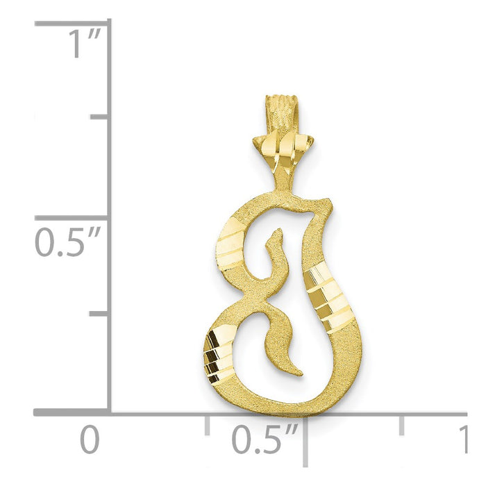 Million Charms 10K Yellow Gold Themed Alphabet Letter Initial I Charm