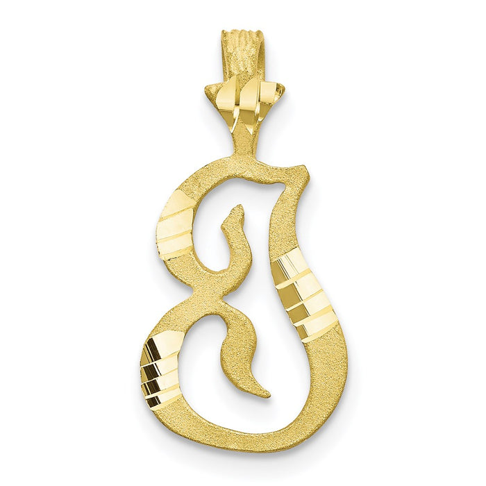 Million Charms 10K Yellow Gold Themed Alphabet Letter Initial I Charm