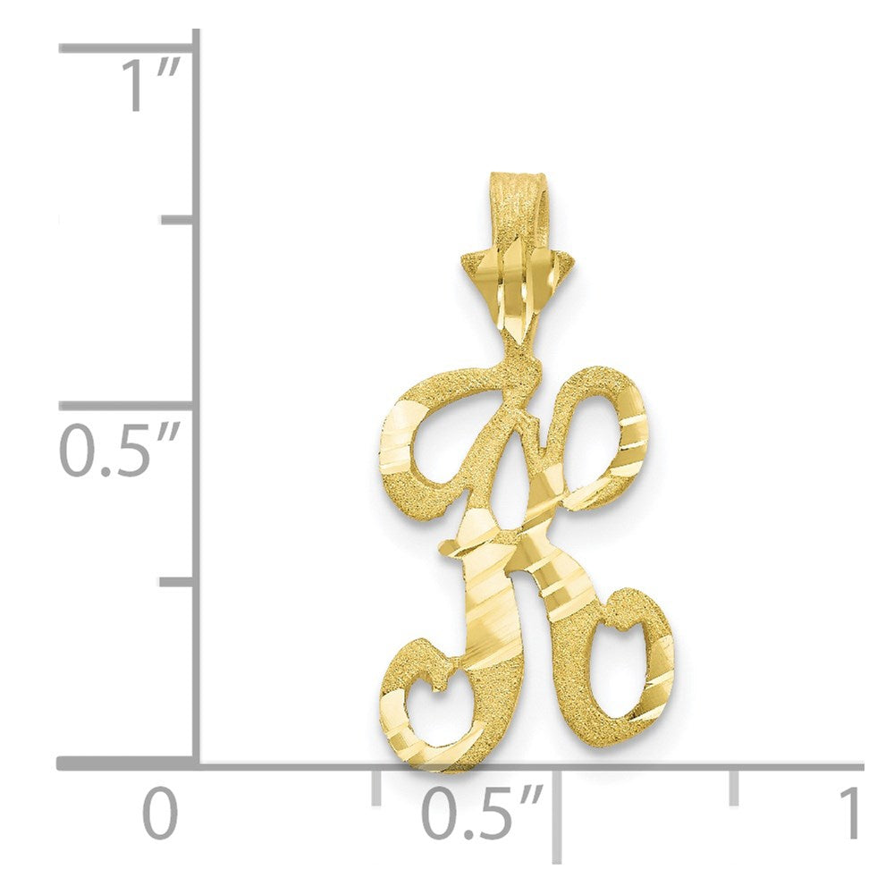 Million Charms 10K Yellow Gold Themed Alphabet Letter Initial K Charm