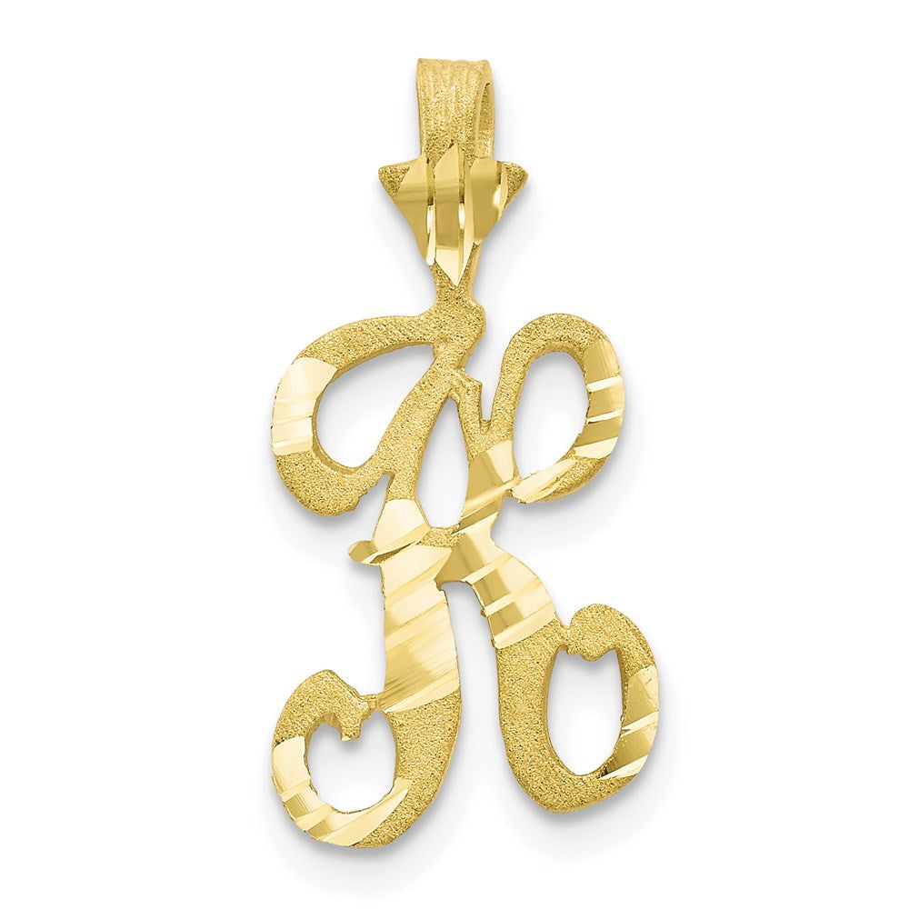 Million Charms 10K Yellow Gold Themed Alphabet Letter Initial K Charm