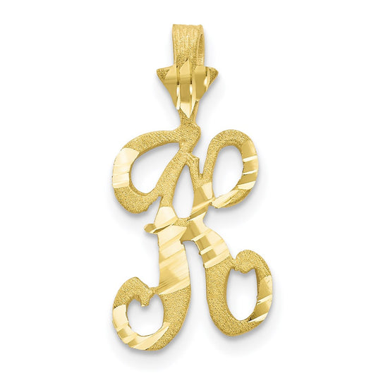 Million Charms 10K Yellow Gold Themed Alphabet Letter Initial K Charm