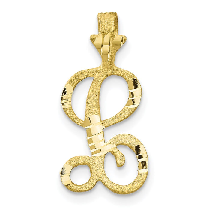 Million Charms 10K Yellow Gold Themed Alphabet Letter Initial L Charm