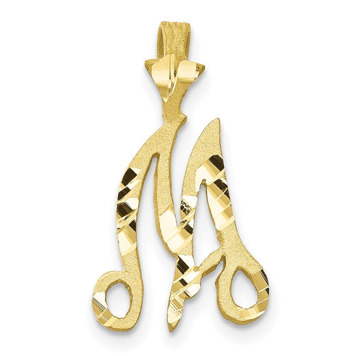 Million Charms 10K Yellow Gold Themed Alphabet Letter Initial M Charm