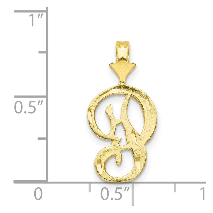 Million Charms 10K Yellow Gold Themed Alphabet Letter Initial P Charm