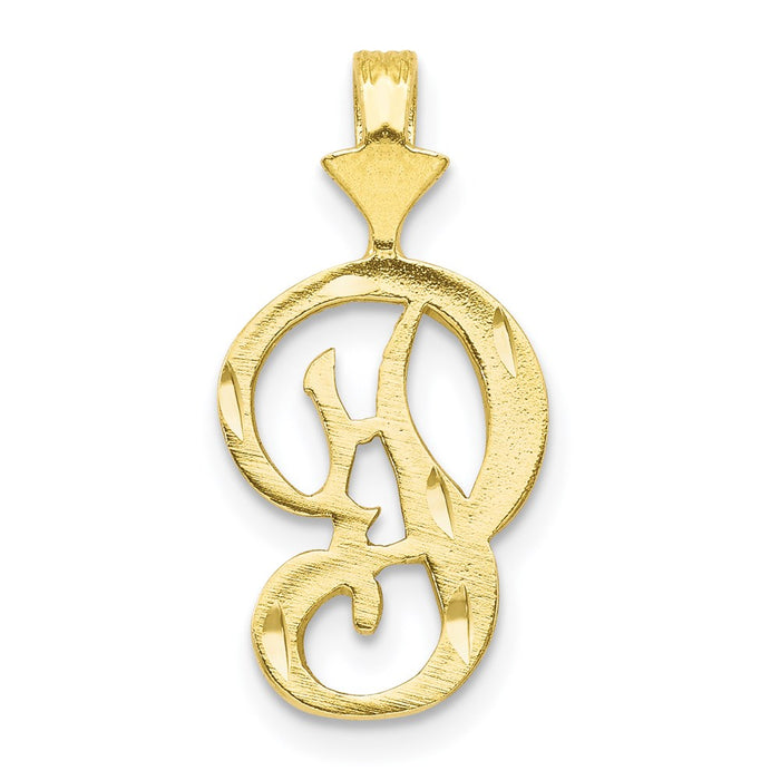 Million Charms 10K Yellow Gold Themed Alphabet Letter Initial P Charm