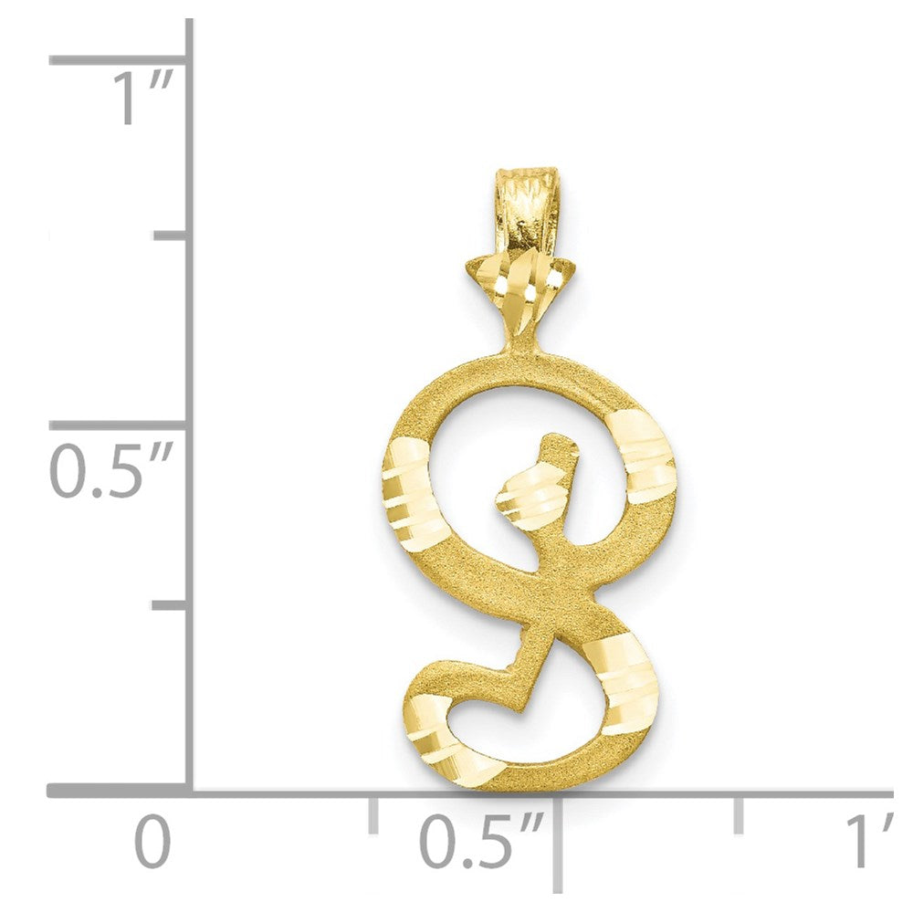 Million Charms 10K Yellow Gold Themed Alphabet Letter Initial S Charm
