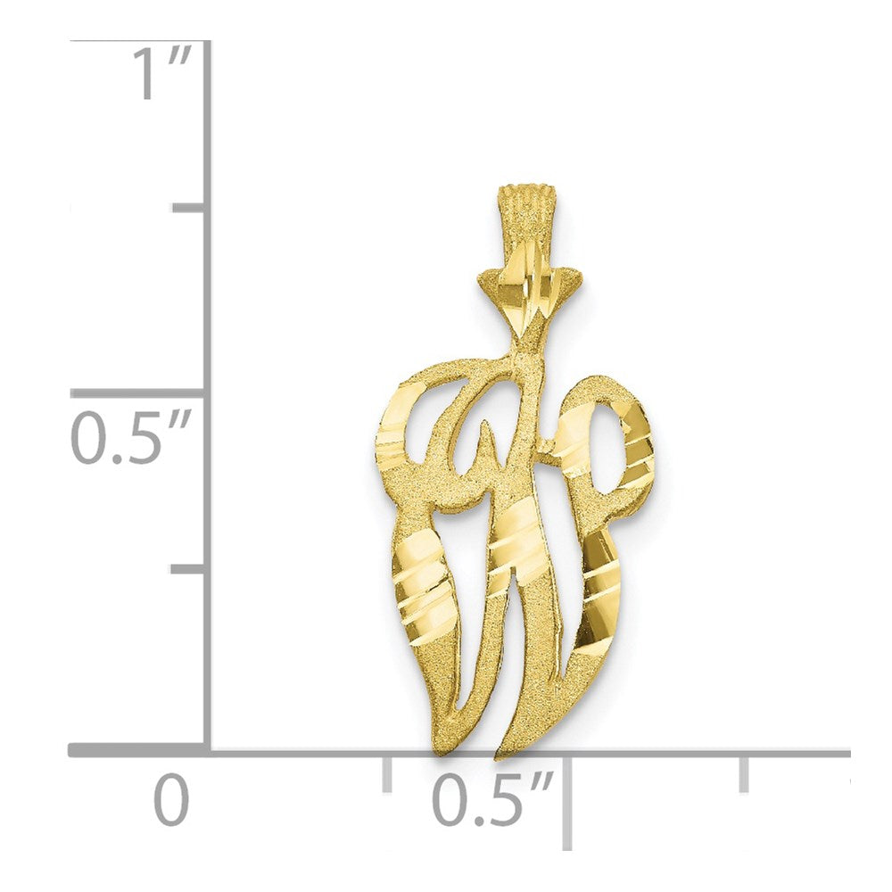 Million Charms 10K Yellow Gold Themed Alphabet Letter Initial W Charm