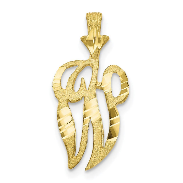 Million Charms 10K Yellow Gold Themed Alphabet Letter Initial W Charm