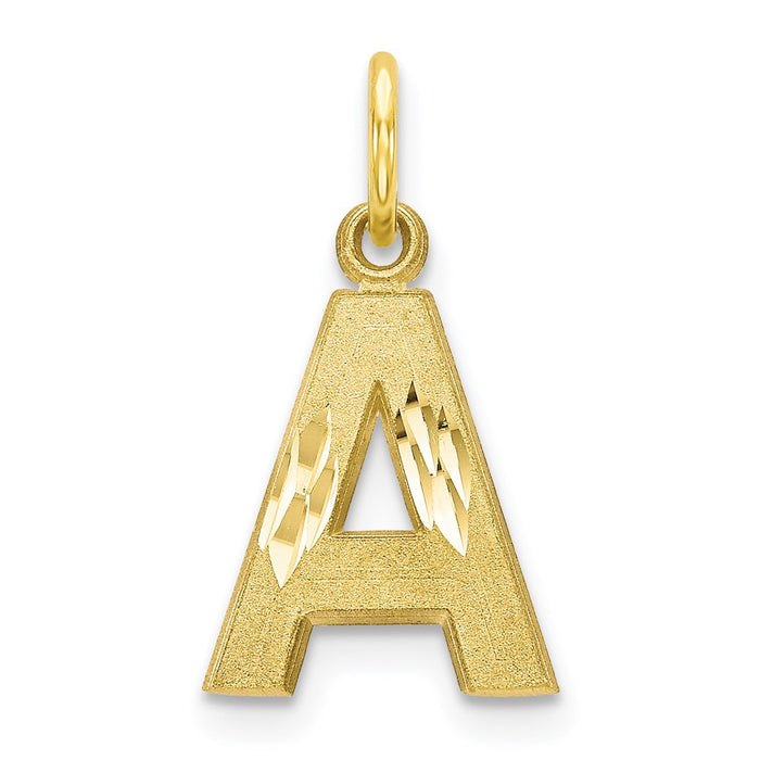 Million Charms 10K Yellow Gold Themed Alphabet Letter Initial A Charm