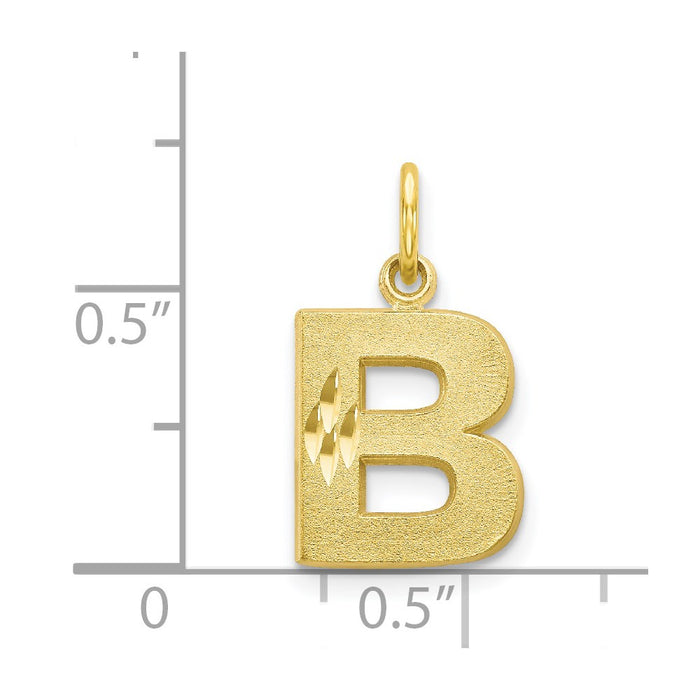 Million Charms 10K Yellow Gold Themed Alphabet Letter Initial B Charm