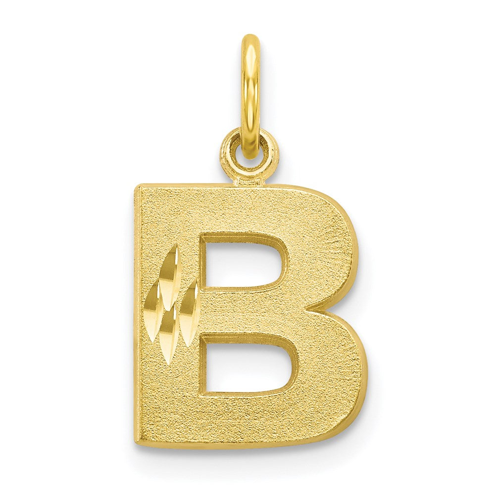 Million Charms 10K Yellow Gold Themed Alphabet Letter Initial B Charm