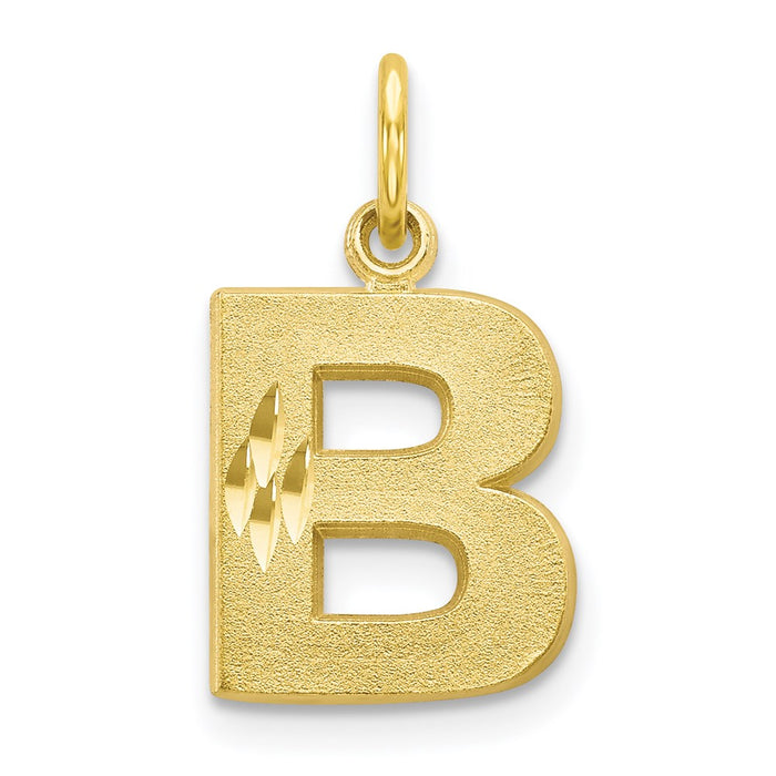 Million Charms 10K Yellow Gold Themed Alphabet Letter Initial B Charm