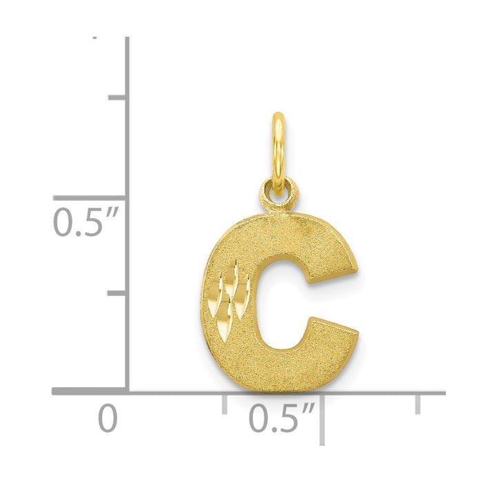 Million Charms 10K Yellow Gold Themed Alphabet Letter Initial C Charm