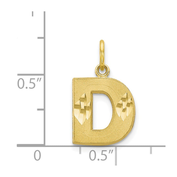 Million Charms 10K Yellow Gold Themed Alphabet Letter Initial D Charm