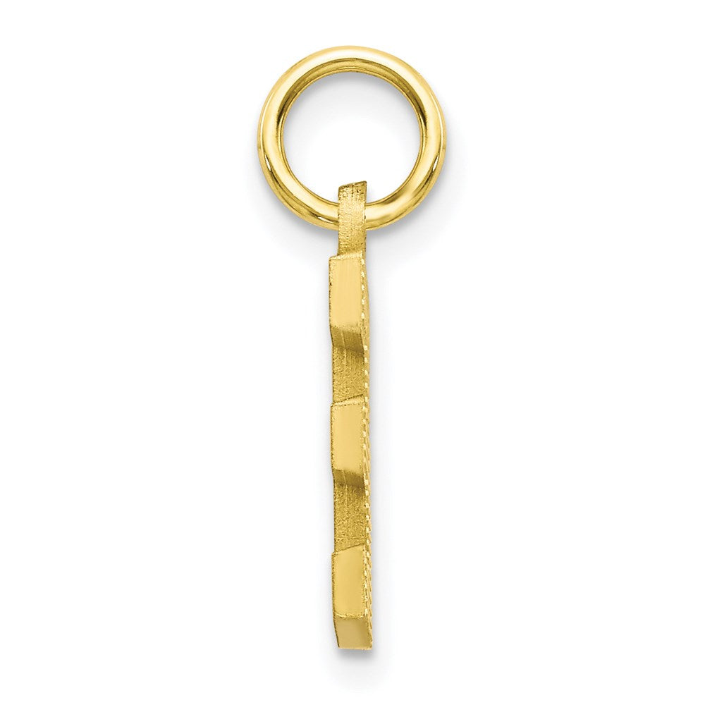 Million Charms 10K Yellow Gold Themed Alphabet Letter Initial E Charm