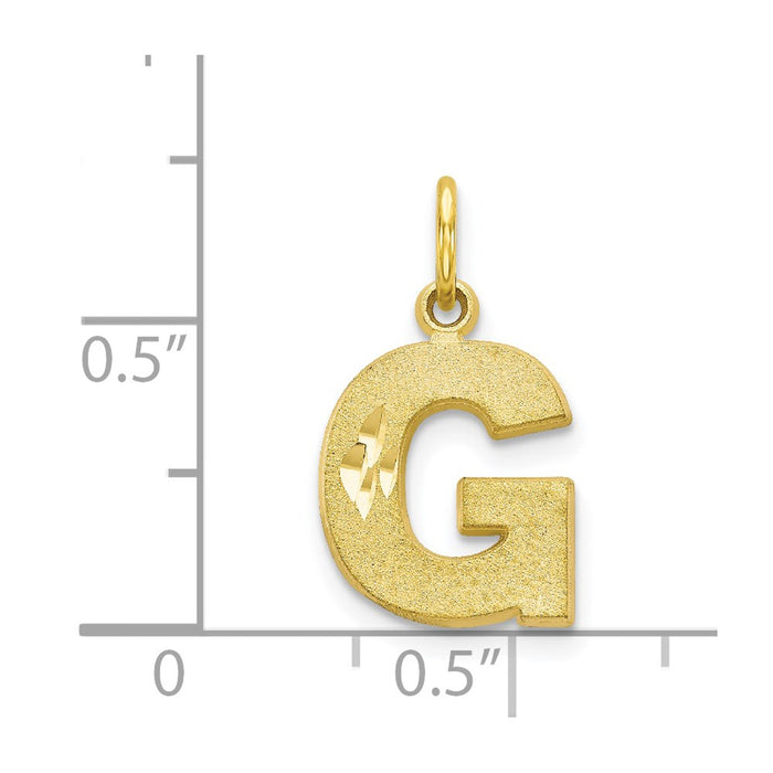 Million Charms 10K Yellow Gold Themed Alphabet Letter Initial G Charm