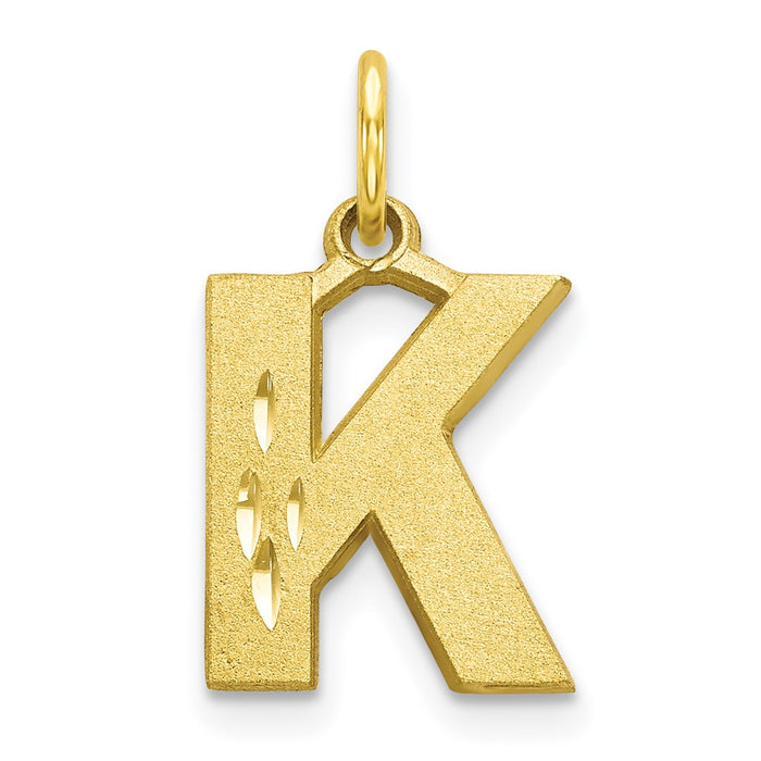 Million Charms 10K Yellow Gold Themed Alphabet Letter Initial K Charm