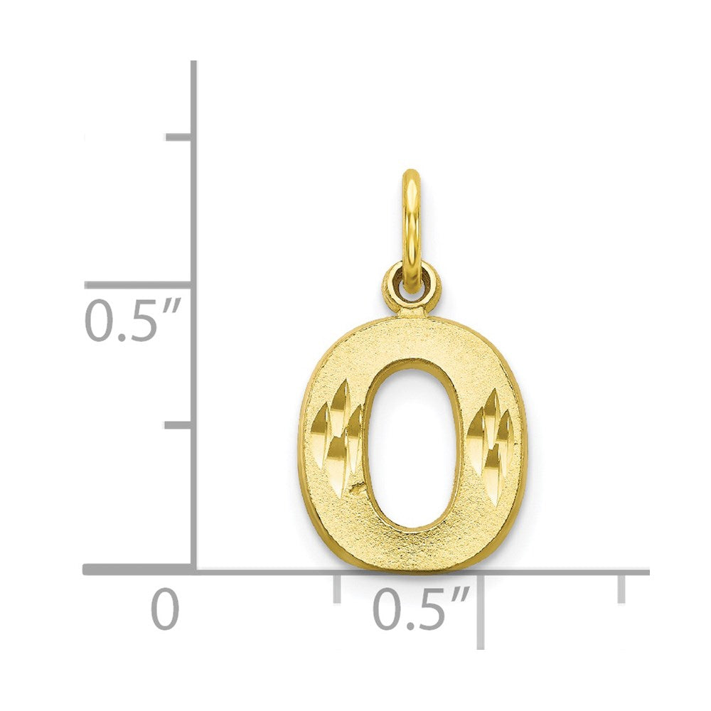Million Charms 10K Yellow Gold Themed Alphabet Letter Initial O Charm