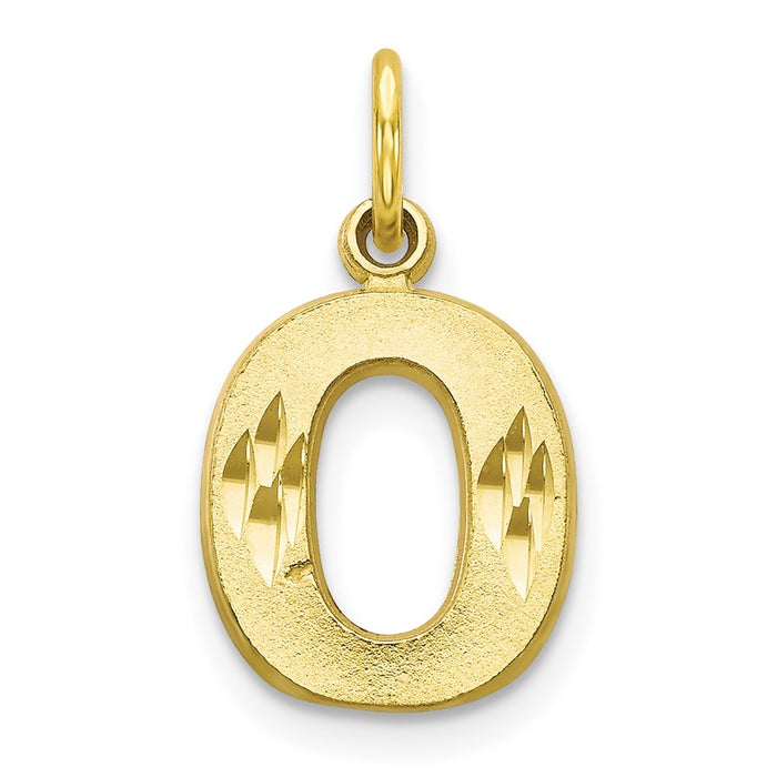 Million Charms 10K Yellow Gold Themed Alphabet Letter Initial O Charm