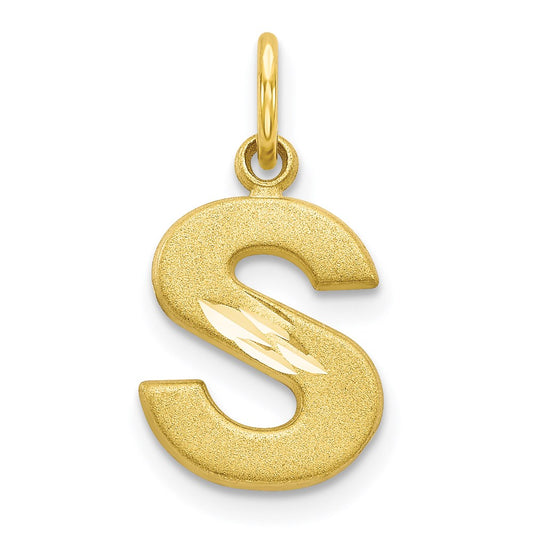 Million Charms 10K Yellow Gold Themed Alphabet Letter Initial S Charm