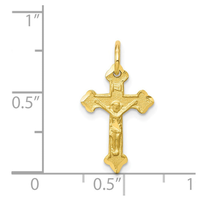 Million Charms 10K Yellow Gold Themed Relgious Crucifix Charm
