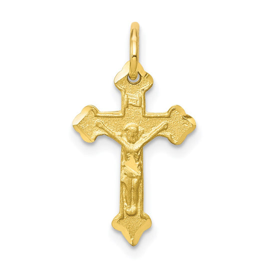 Million Charms 10K Yellow Gold Themed Relgious Crucifix Charm