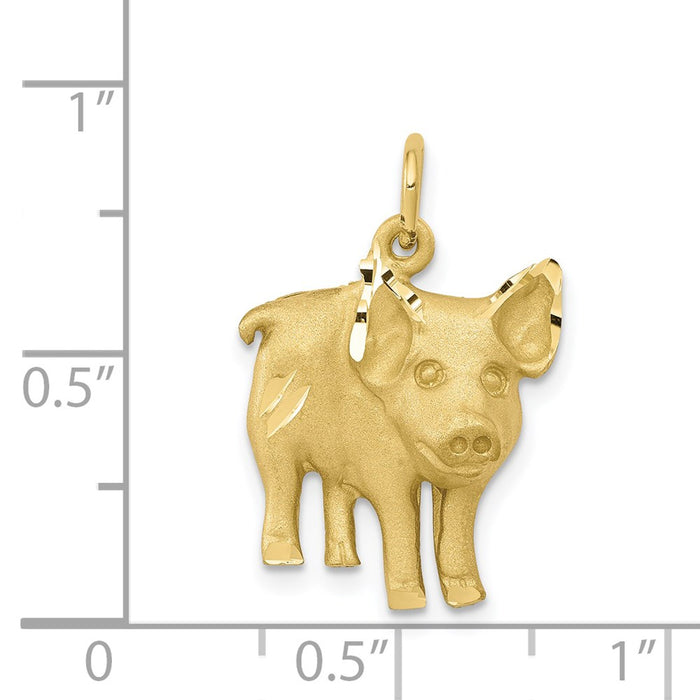 Million Charms 10K Yellow Gold Themed Pig Charm