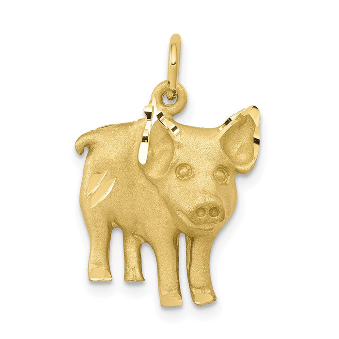 Million Charms 10K Yellow Gold Themed Pig Charm