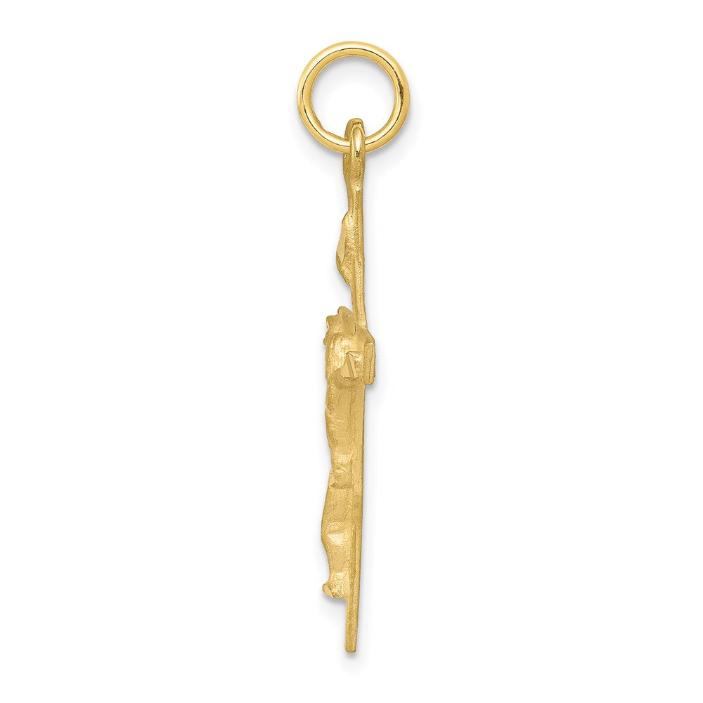 Million Charms 10K Yellow Gold Themed Solid Polished Relgious Crucifix Pendant