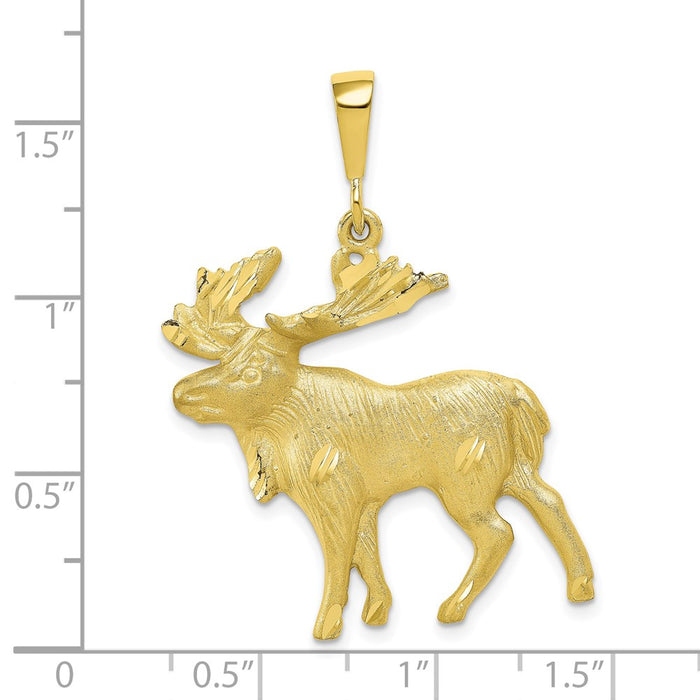 Million Charms 10K Yellow Gold Themed Moose Charm