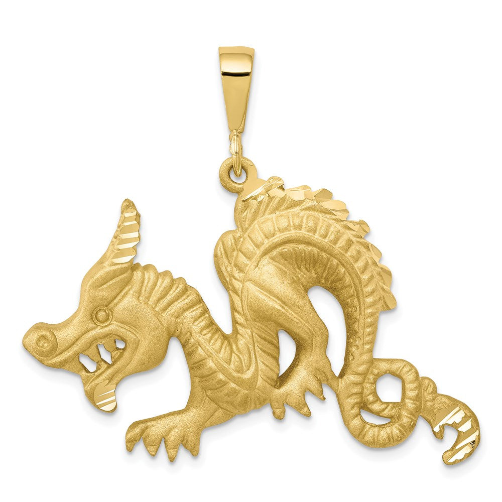Million Charms 10K Yellow Gold Themed Dragon Pendant
