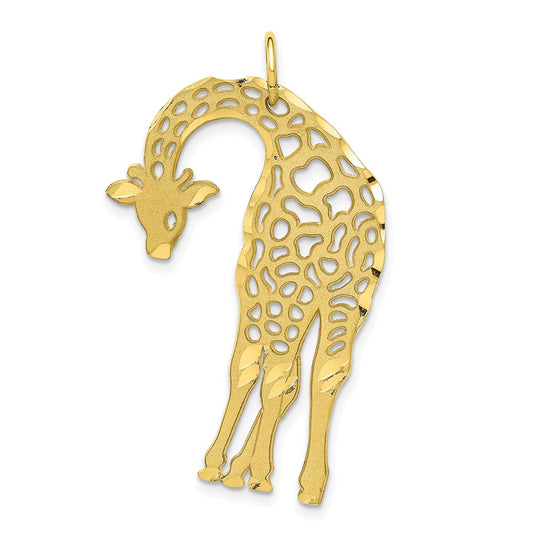 Million Charms 10K Yellow Gold Themed Giraffe Charm