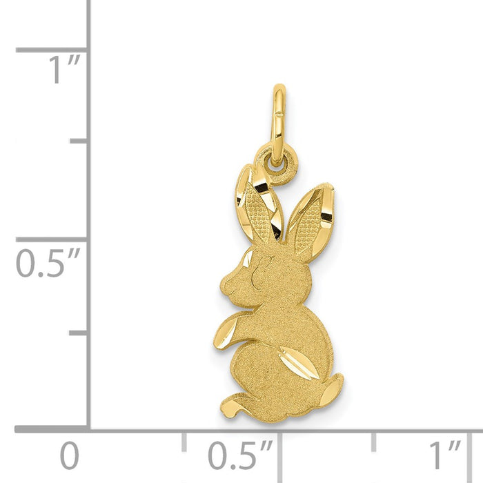 Million Charms 10K Yellow Gold Themed Baby Bunny Charm